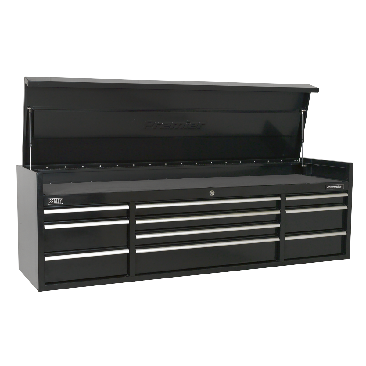 Topchest 10 Drawer 1830mm Heavy-Duty Black