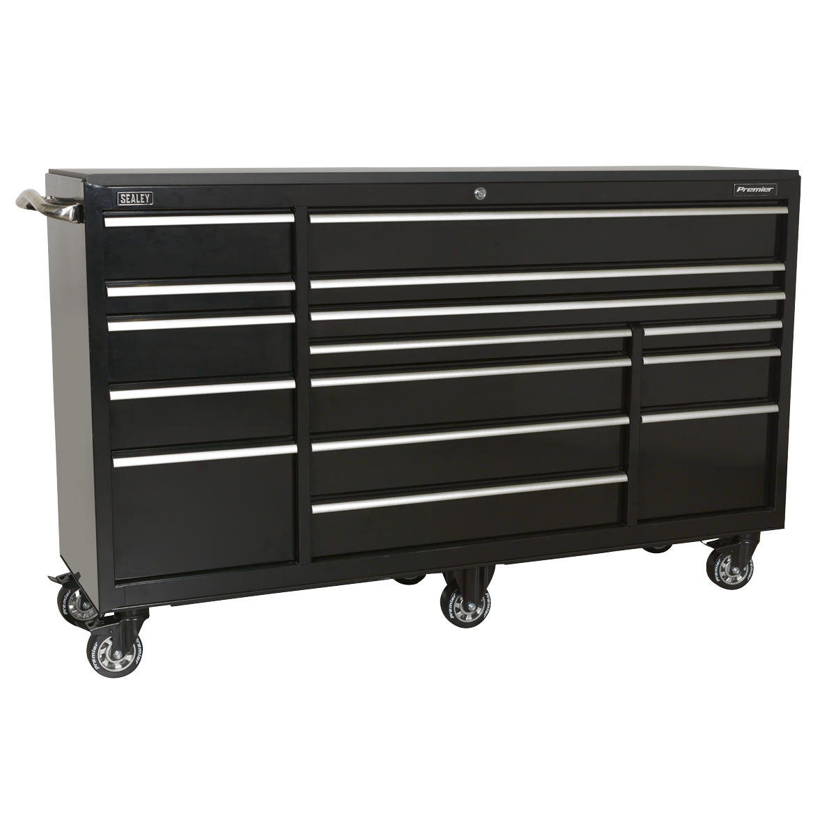 Rollcab 15 Drawer 1845mm Heavy-Duty Black