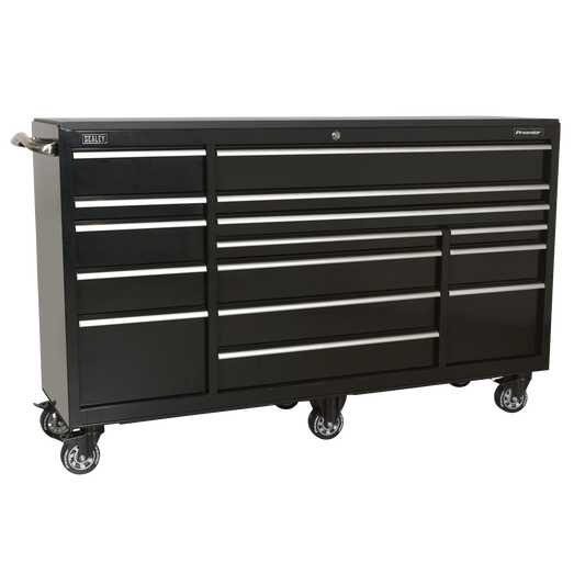 Rollcab 15 Drawer 1845mm Heavy-Duty Black