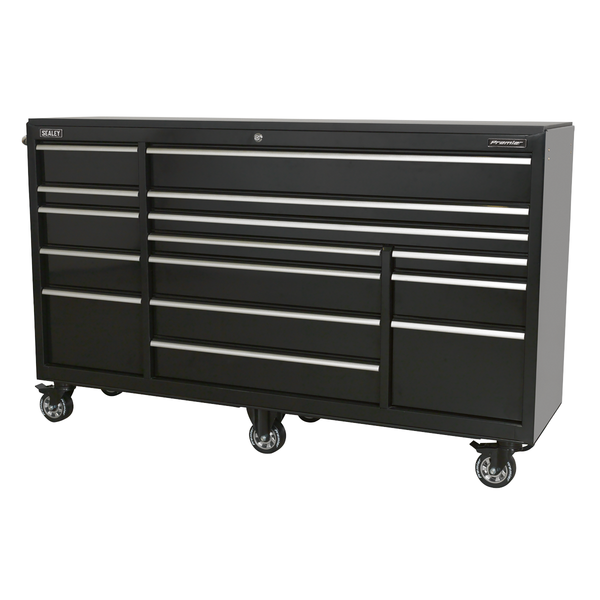 Rollcab 15 Drawer 1845mm Heavy-Duty Black