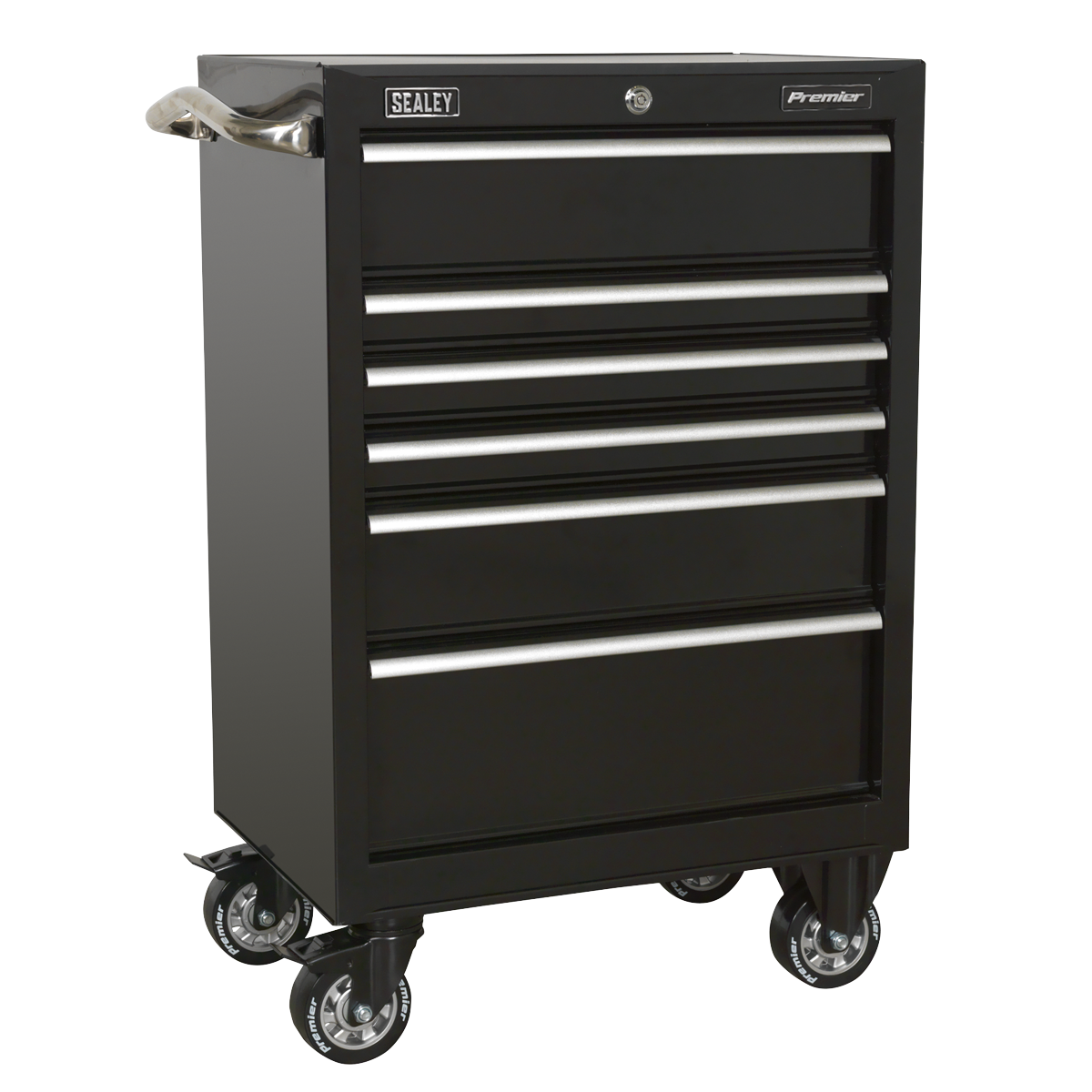 Rollcab 6 Drawer 675mm Heavy-Duty Black