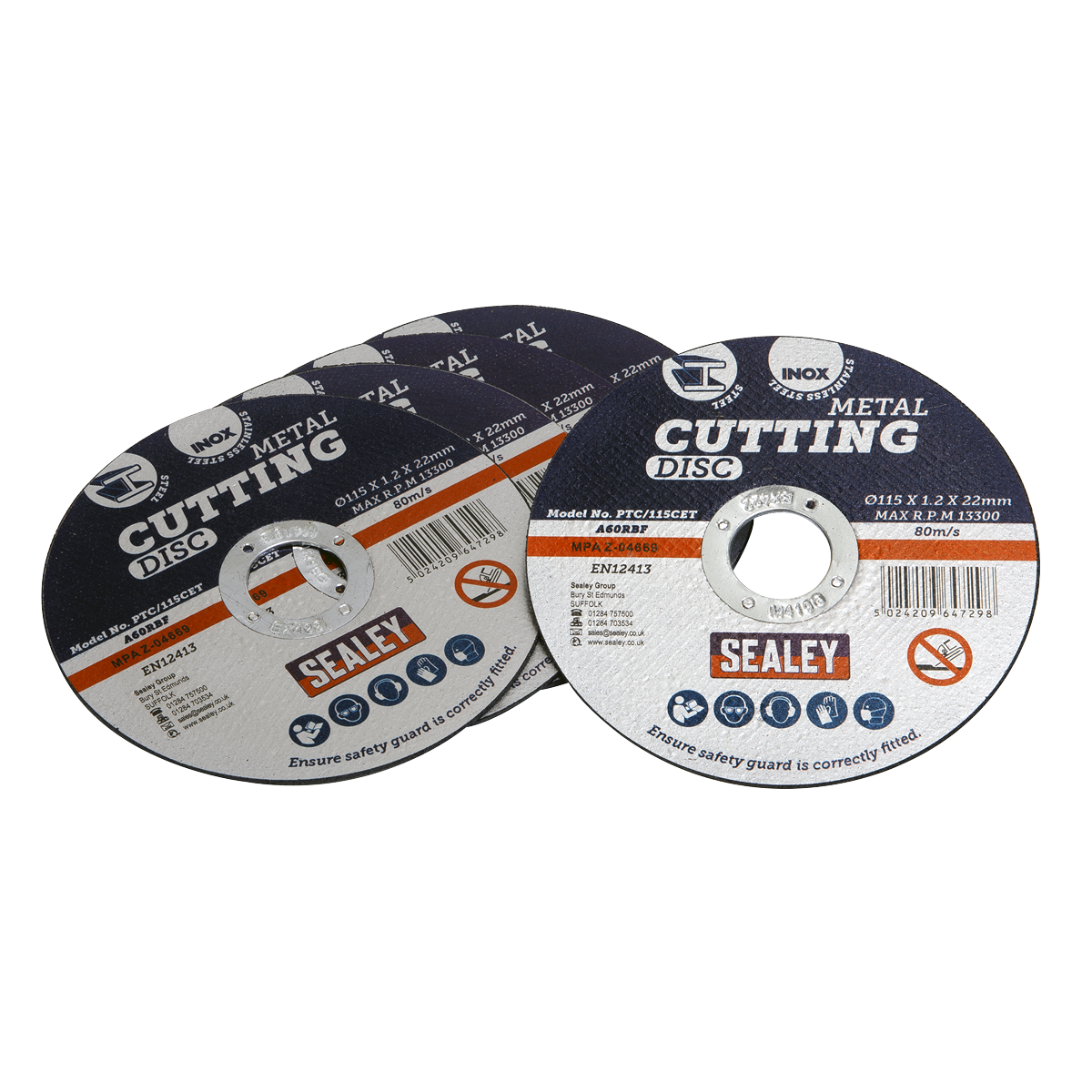 Cutting Disc Ø115 x 1.2mm Ø22mm Bore Pack of 5