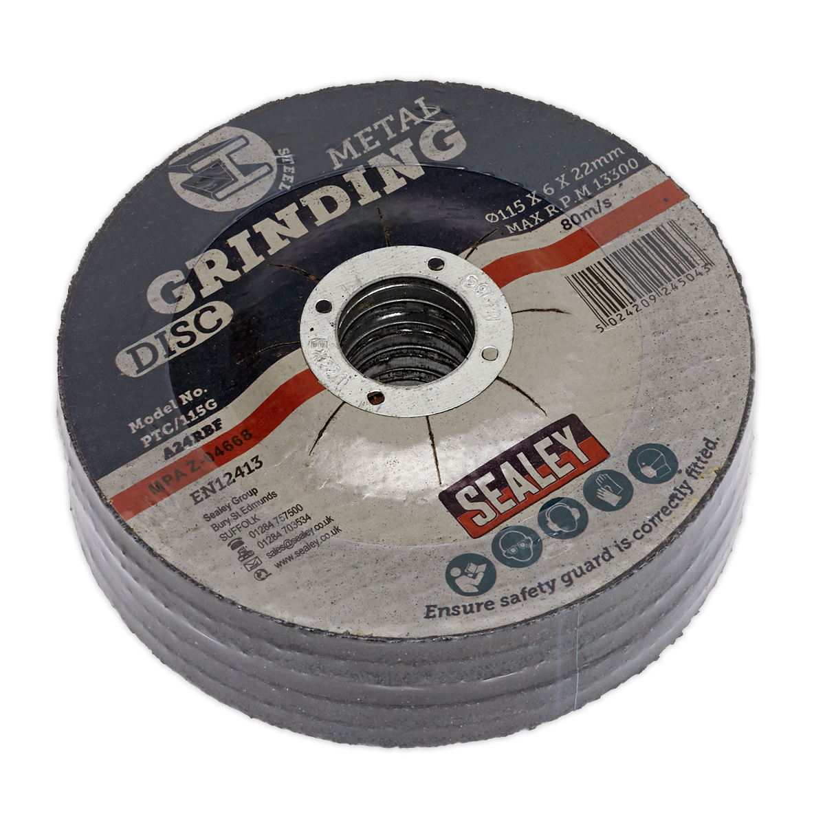 Grinding Disc Ø115 x 6mm Ø22mm Bore - Pack of 5