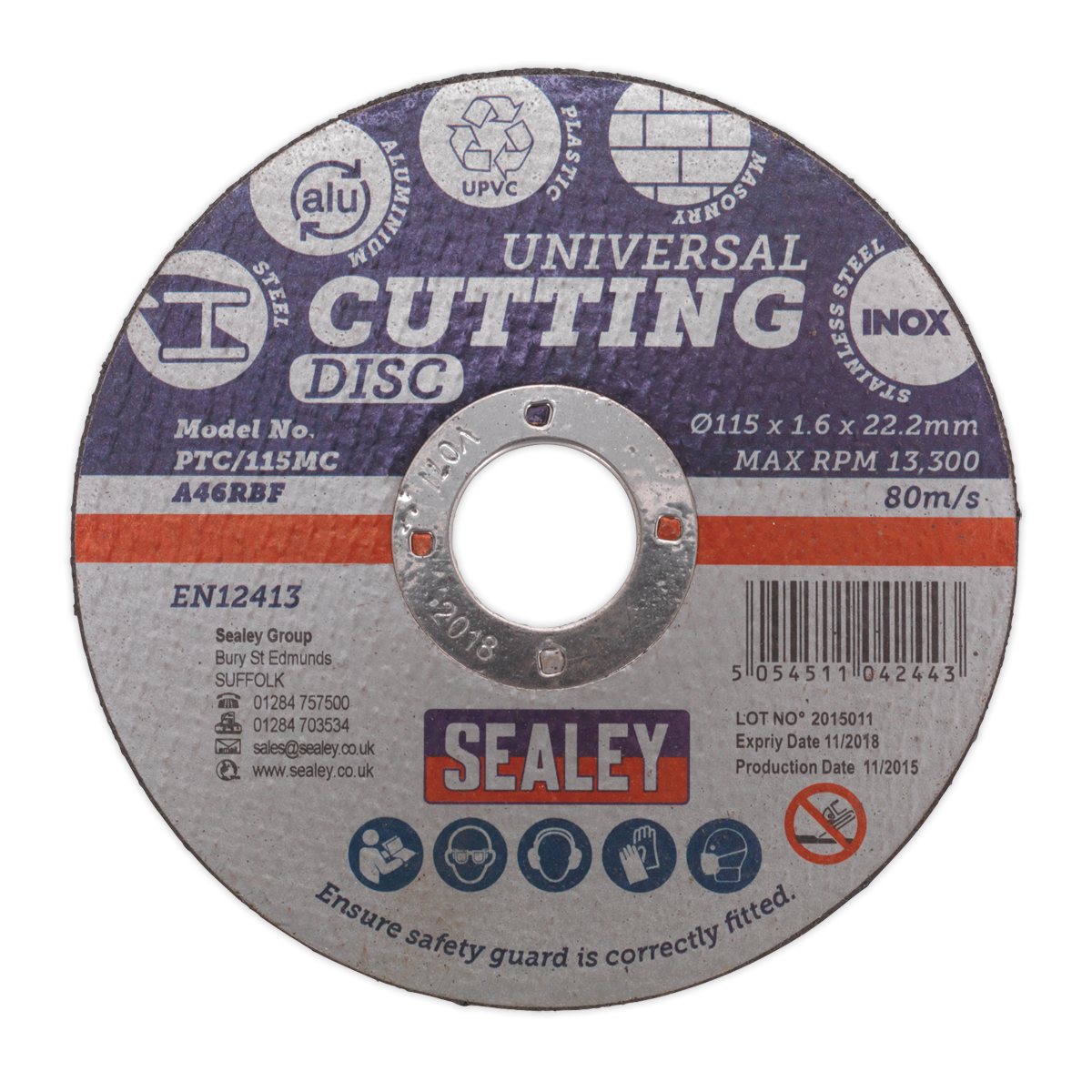 Multipurpose Cutting Disc Ø115 x 1.6mm Ø22.2mm Bore