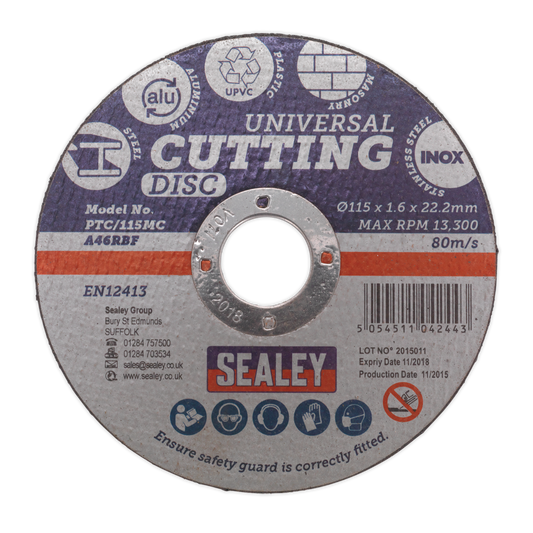 Multipurpose Cutting Disc Ø115 x 1.6mm Ø22.2mm Bore