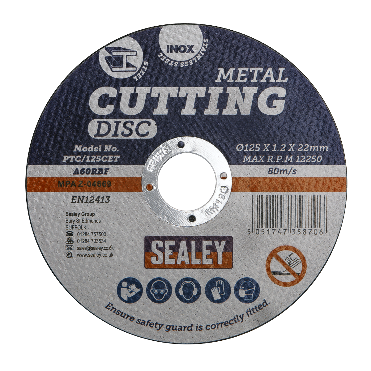 Cutting Disc Ø125 x 1.2mm Ø22mm Bore