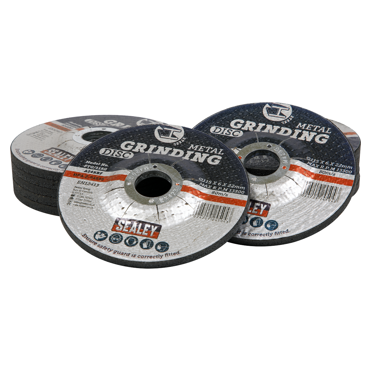 Grinding Disc Ø115 x 6mm Ø22mm Bore - Pack of 12