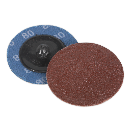 Quick-Change Sanding Disc Ø50mm 80Grit Pack of 10