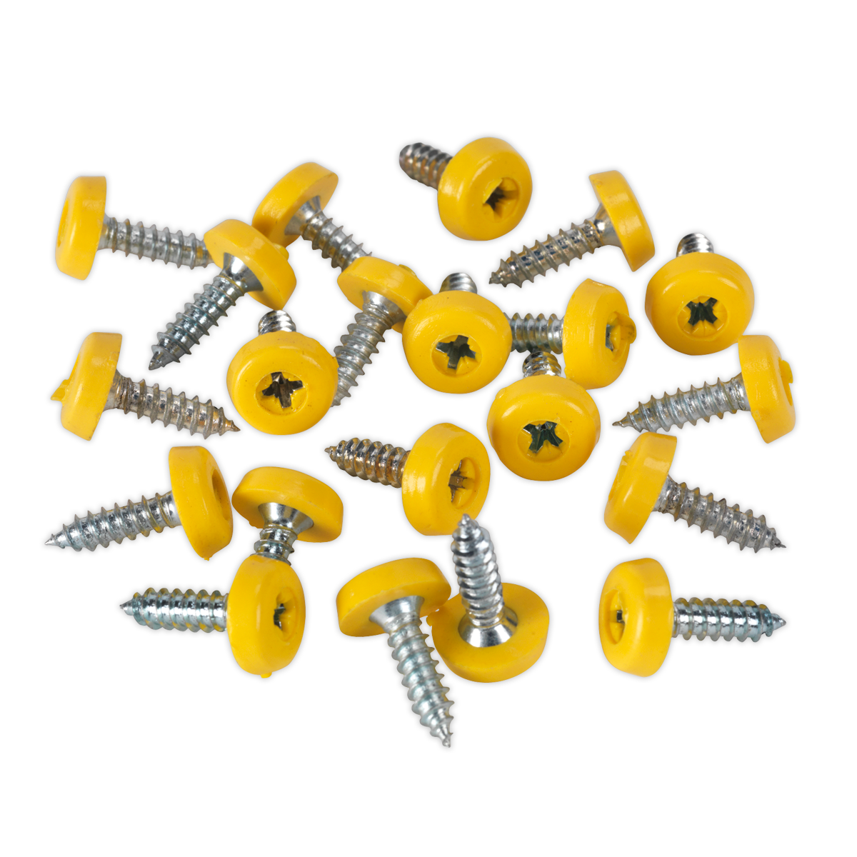 Numberplate Screw Plastic Enclosed Head 4.8 x 18mm Yellow Pack of 50