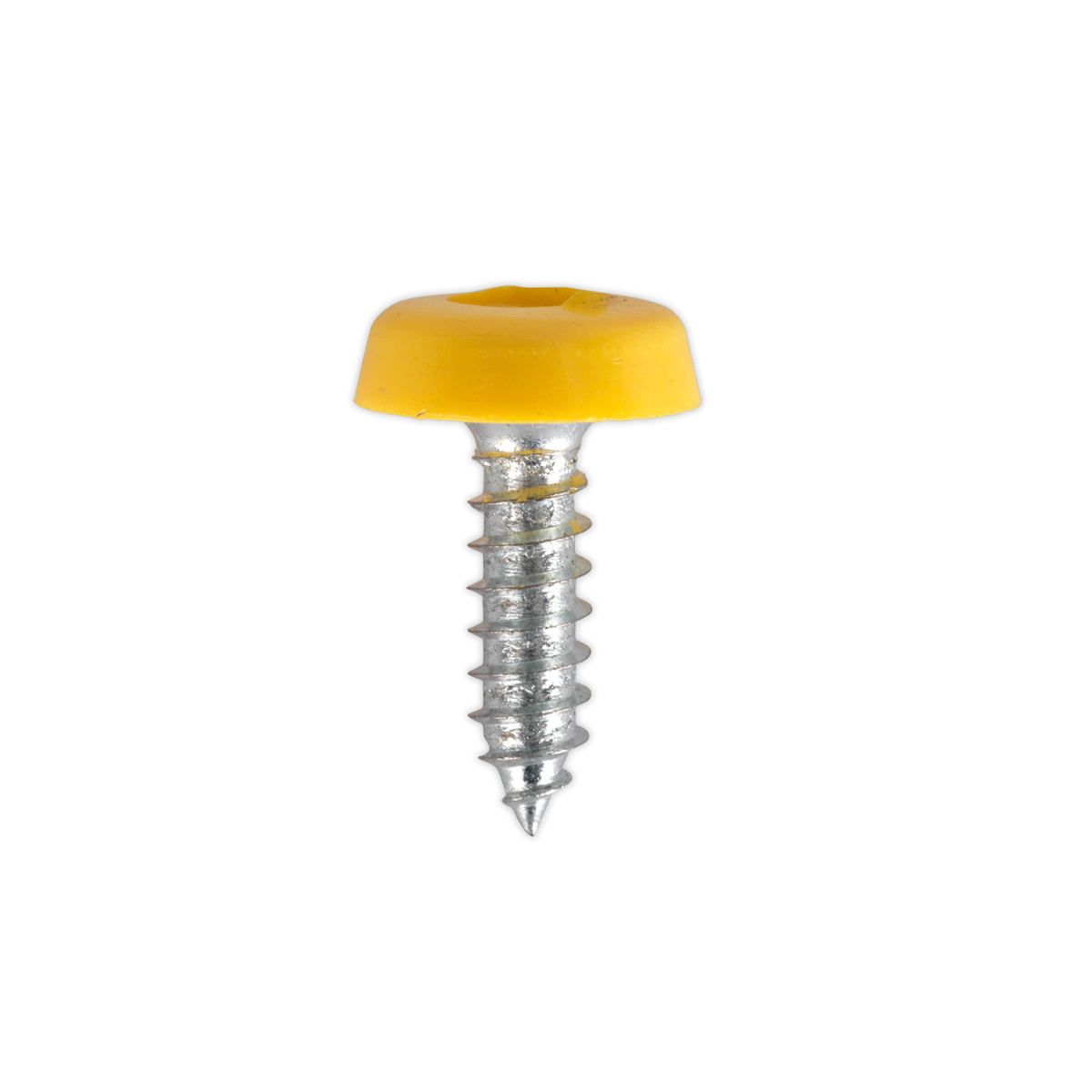 Numberplate Screw Plastic Enclosed Head 4.8 x 18mm Yellow Pack of 50