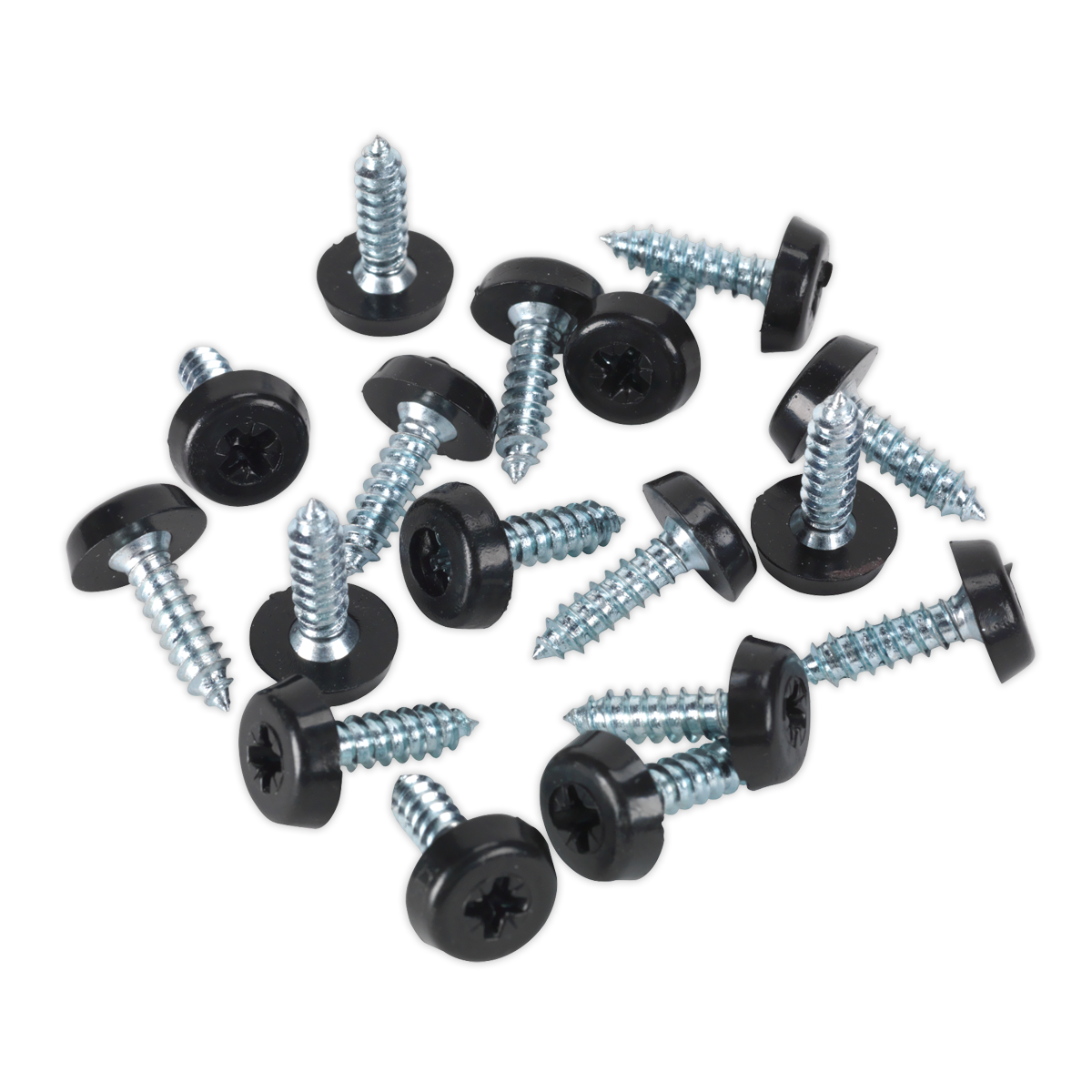 Numberplate Screw Plastic Enclosed Head 4.8 x 18mm Black Pack of 50