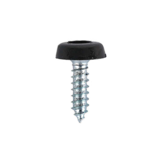 Numberplate Screw Plastic Enclosed Head 4.8 x 18mm Black Pack of 50