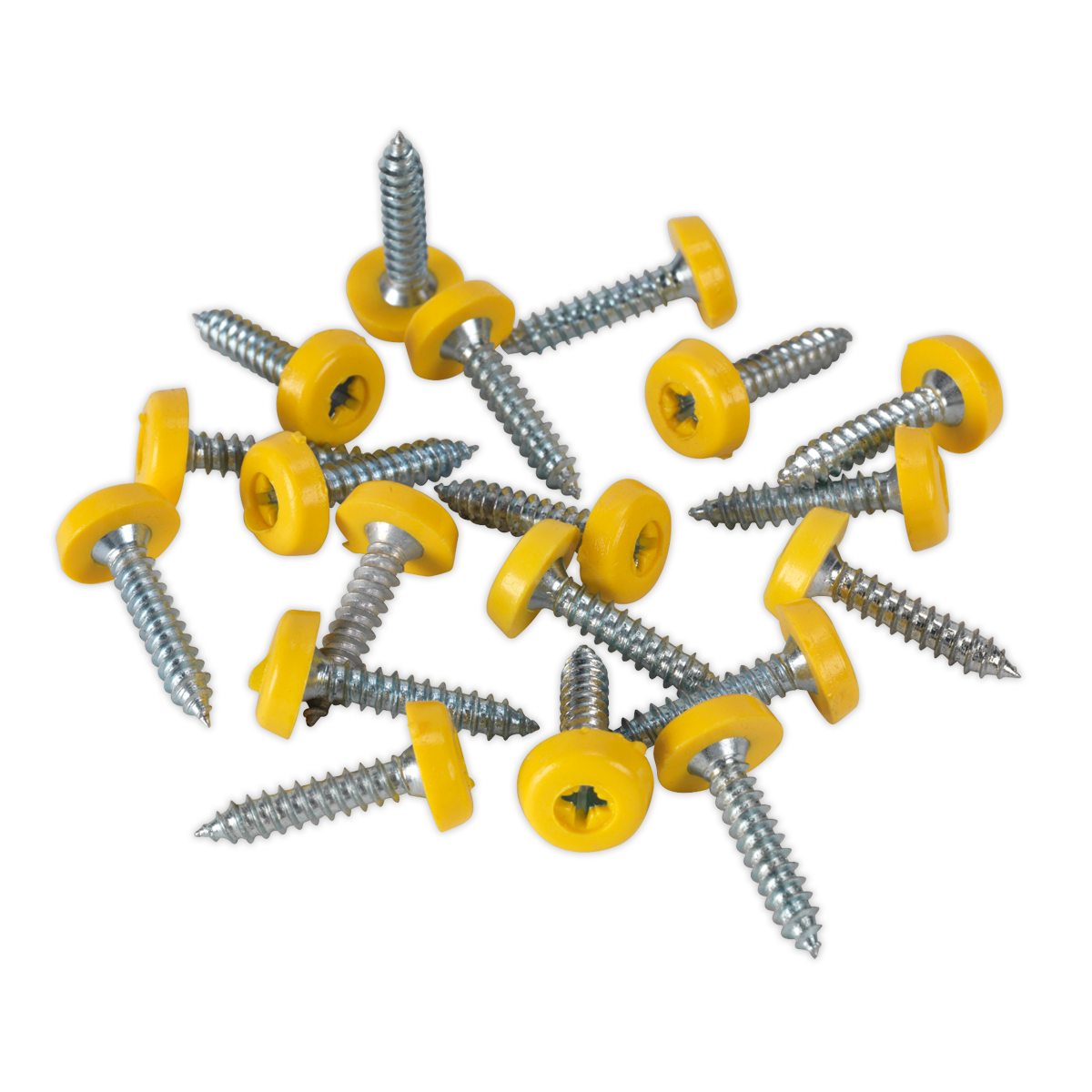 Numberplate Screw Plastic Enclosed Head 4.8 x 24mm Yellow Pack of 50