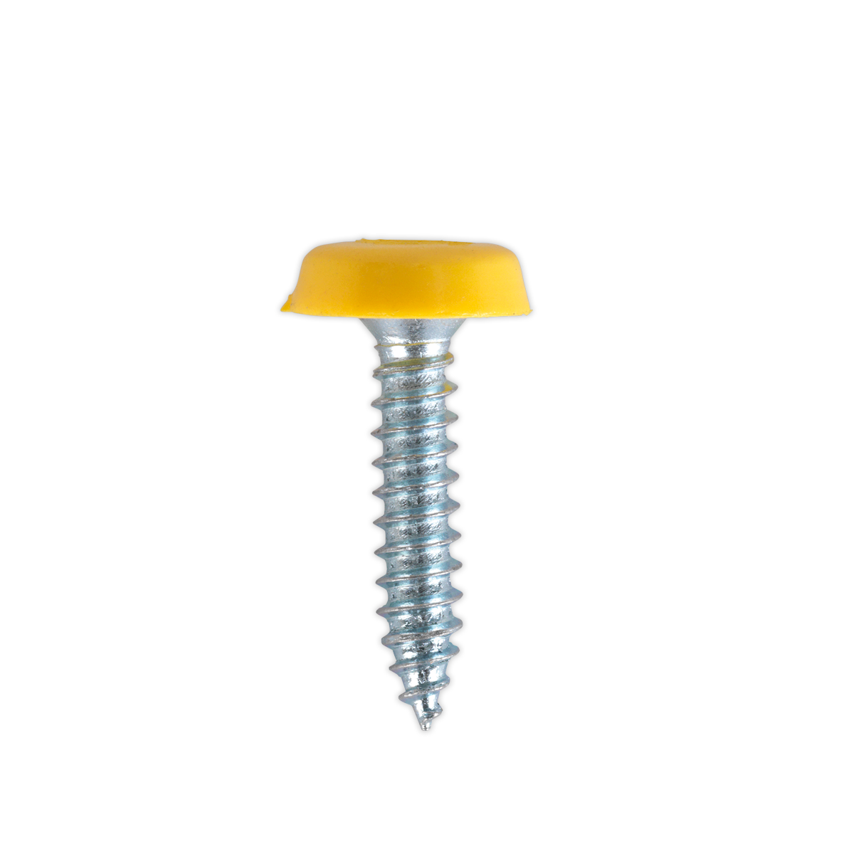 Numberplate Screw Plastic Enclosed Head 4.8 x 24mm Yellow Pack of 50