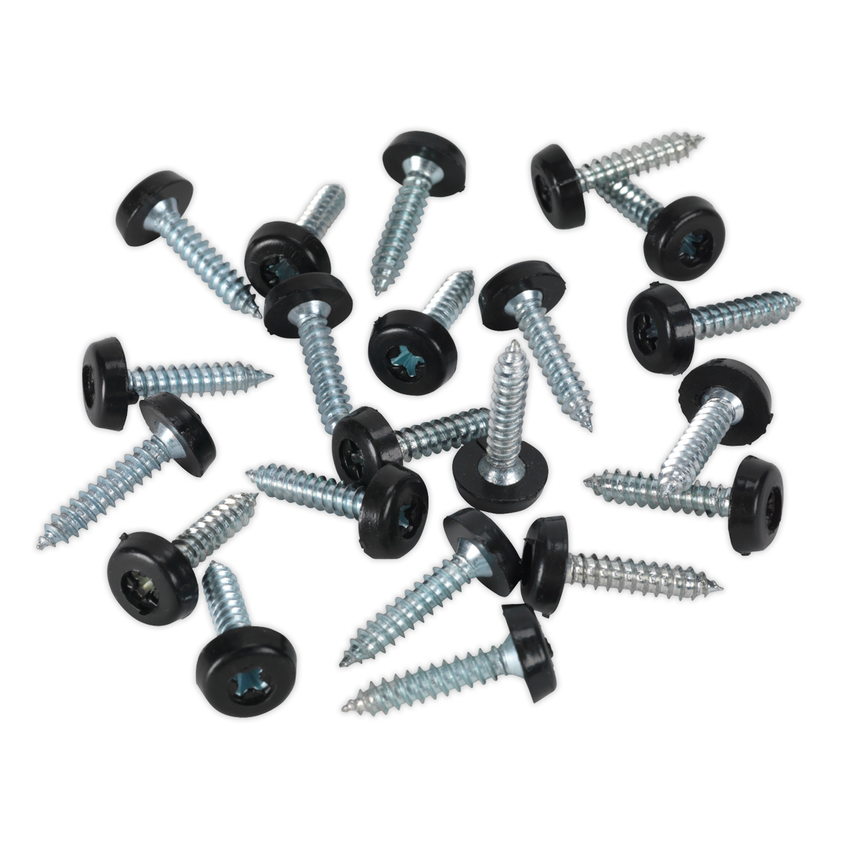 Numberplate Screw Plastic Enclosed Head 4.8 x 24mm Black Pack of 50