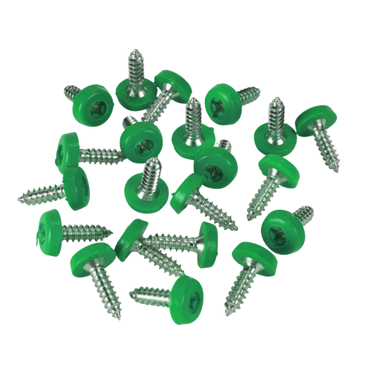 Green Numberplate Screws 4.8 x 18mm - Pack of 50