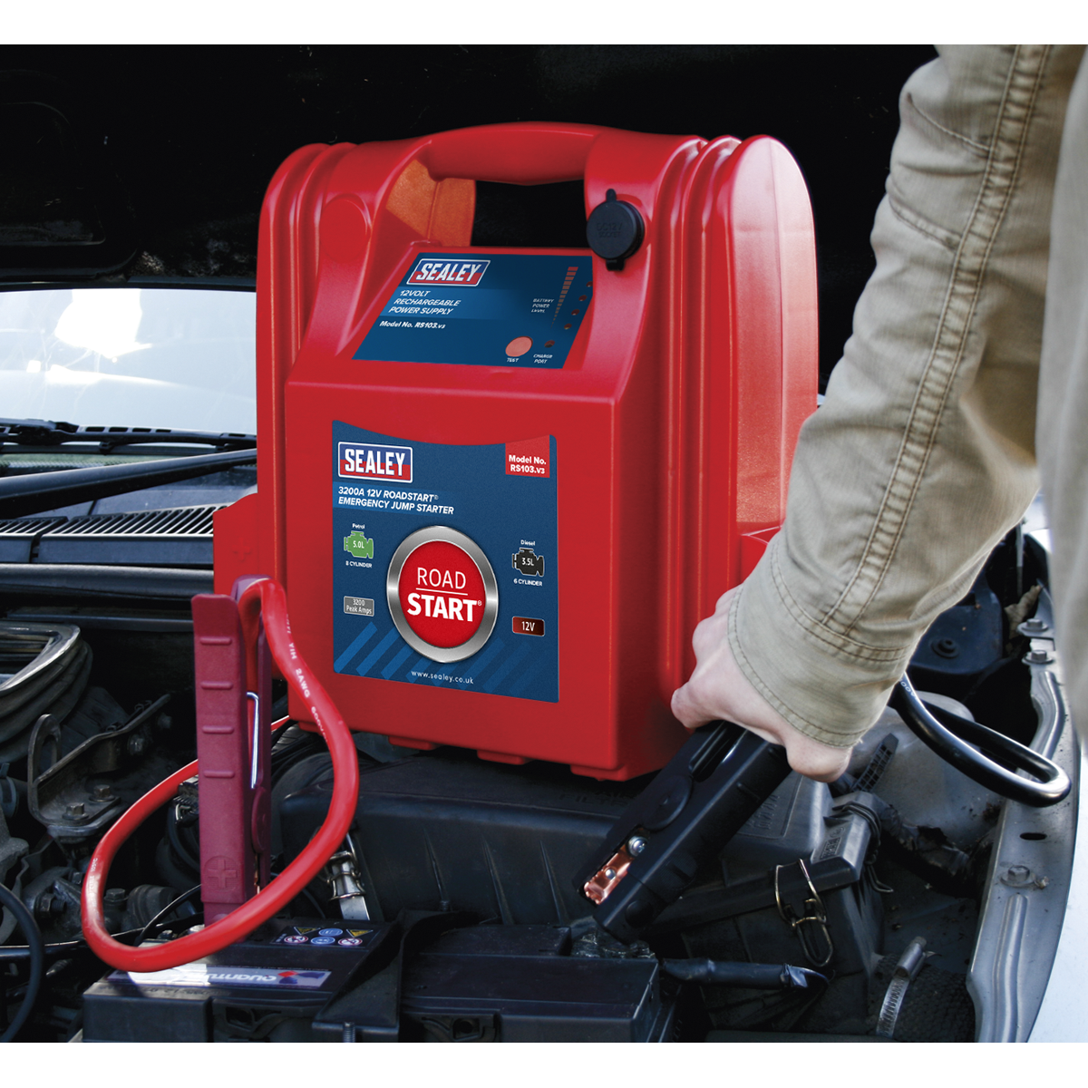 RoadStart® Emergency Jump Starter 12V 3200 Peak Amps