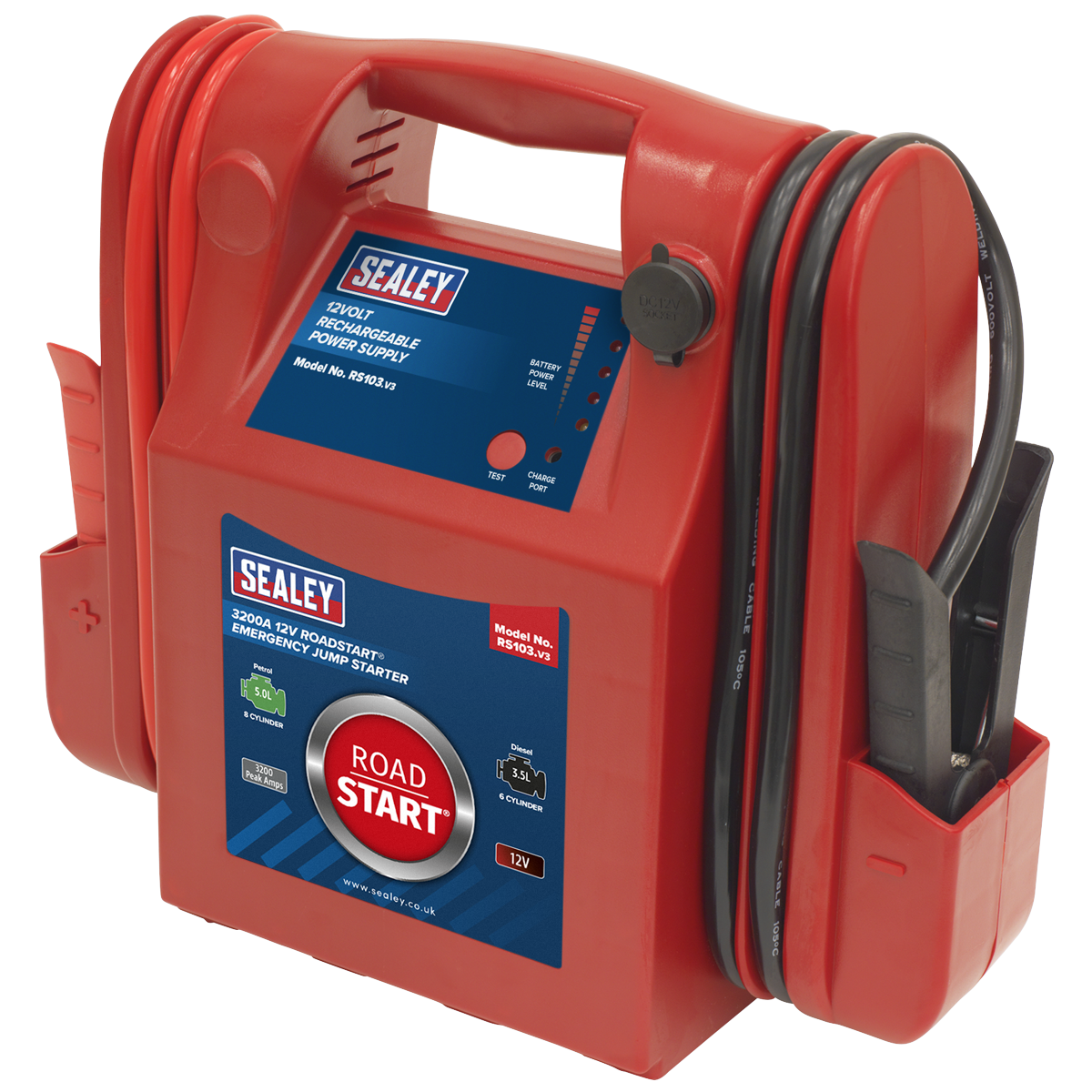 RoadStart® Emergency Jump Starter 12V 3200 Peak Amps