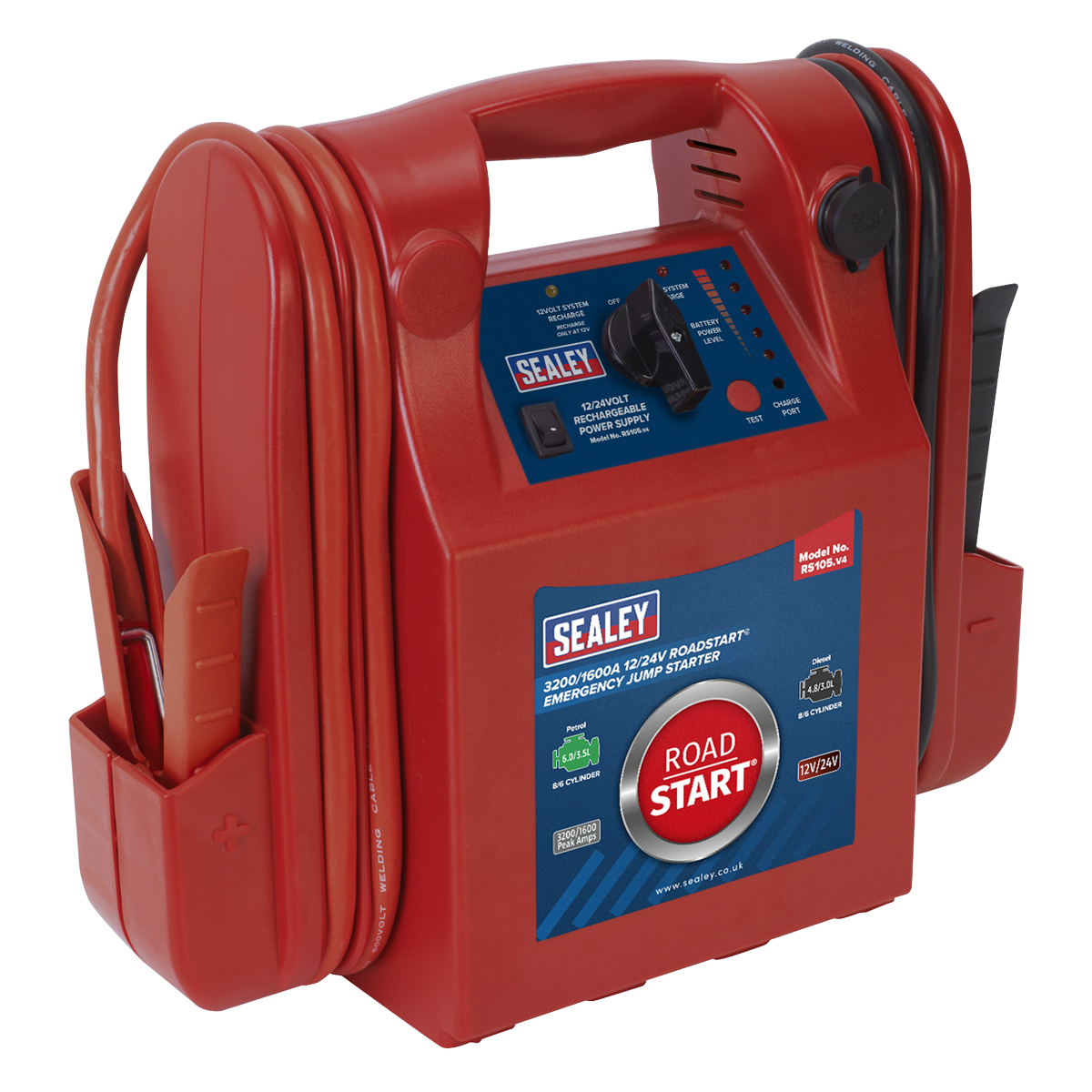 RoadStart® Emergency Jump Starter 12/24V 3200/1600 Peak Amps