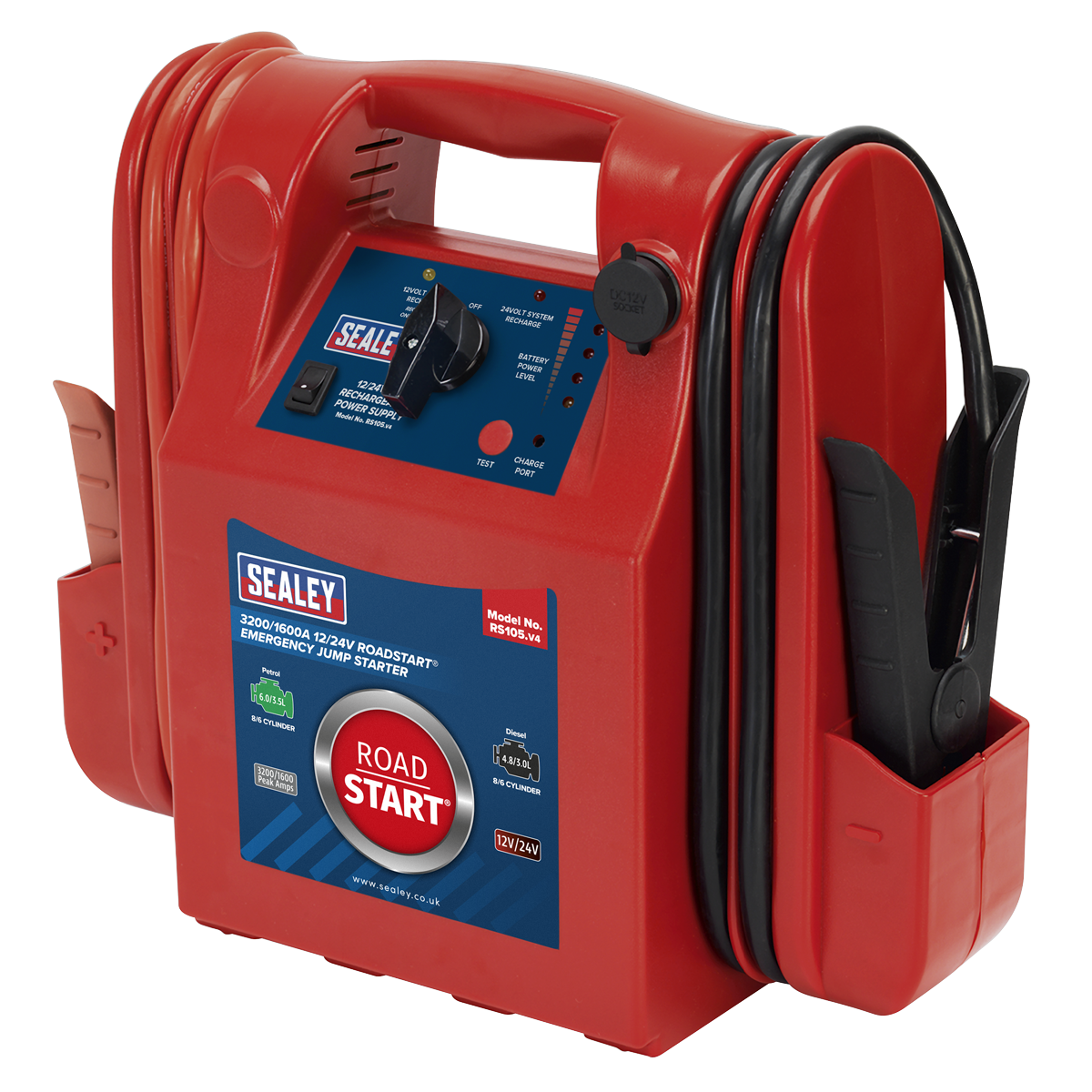 RoadStart® Emergency Jump Starter 12/24V 3200/1600 Peak Amps