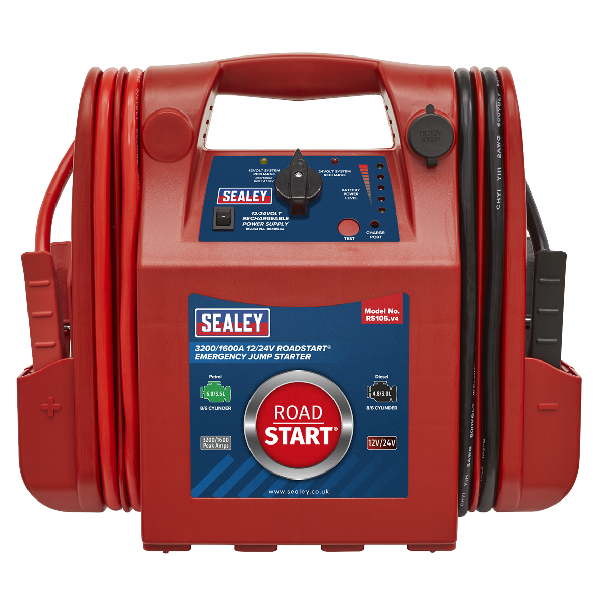 RoadStart® Emergency Jump Starter 12/24V 3200/1600 Peak Amps