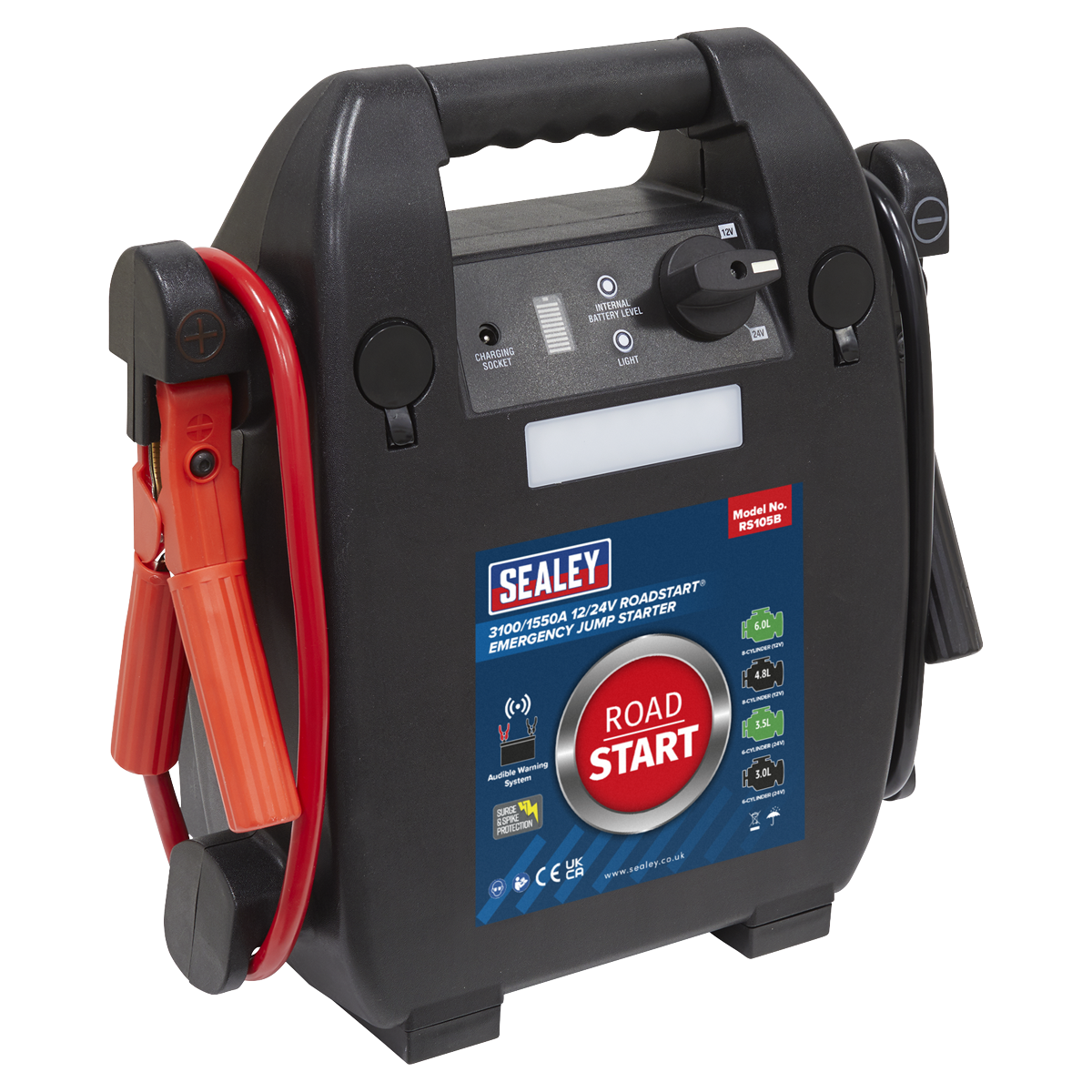 RoadStart® Emergency Jump Starter 12/24V 6L 8-Cylinder