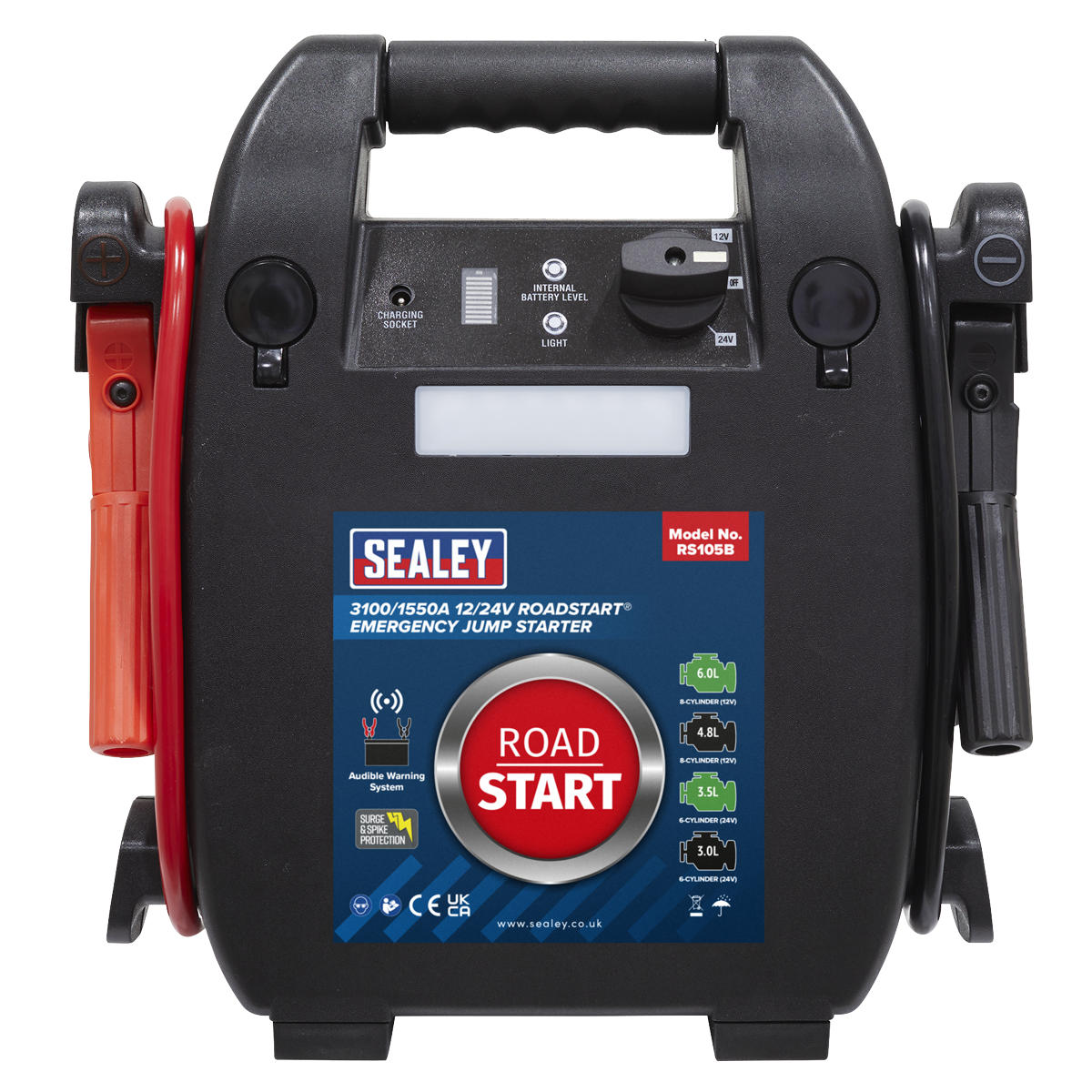 RoadStart® Emergency Jump Starter 12/24V 6L 8-Cylinder