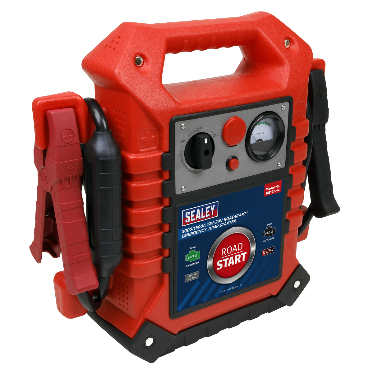 RoadStart® Emergency Jump Starter 12/24V 3000/1500 Peak Amps