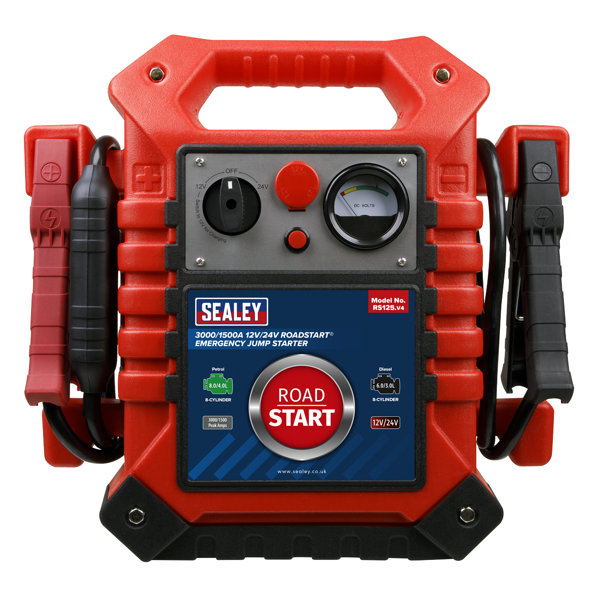 RoadStart® Emergency Jump Starter 12/24V 3000/1500 Peak Amps