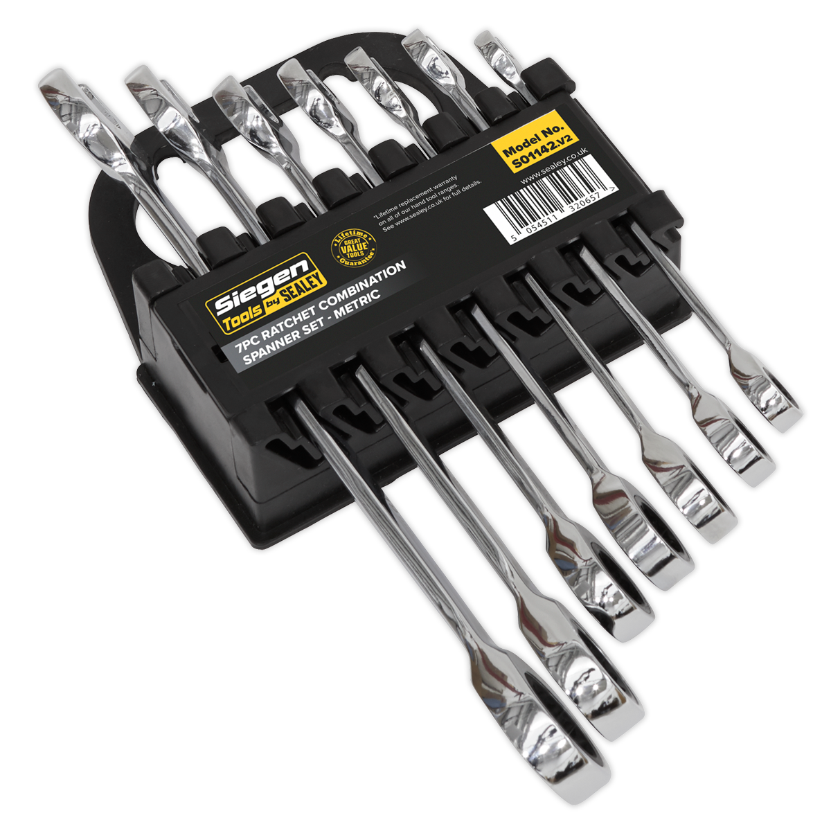 Ratchet Combination Spanner Set 7pc Metric