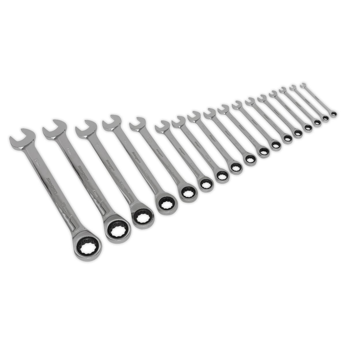 Combination Ratchet Spanner Set 17pc Metric