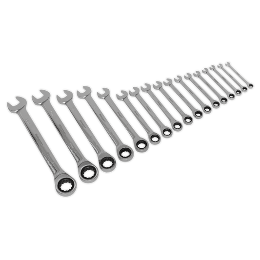 Combination Ratchet Spanner Set 17pc Metric