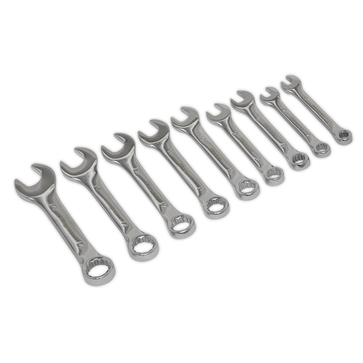 Stubby Combination Spanner Set 9pc - Metric