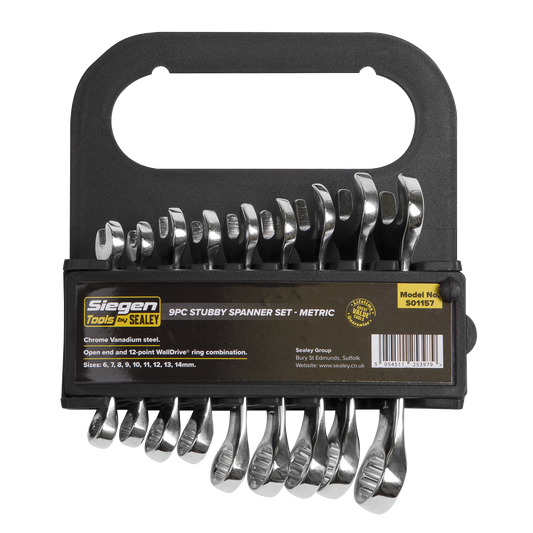 Stubby Combination Spanner Set 9pc - Metric