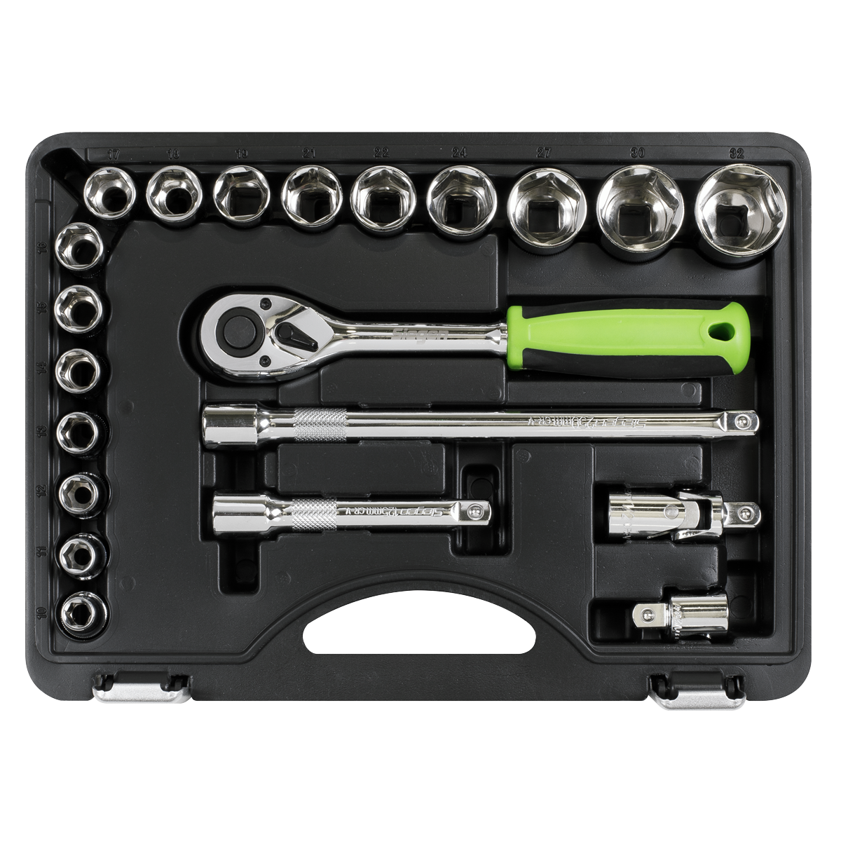 Socket Set 21pc 1/2"Sq Drive Metric