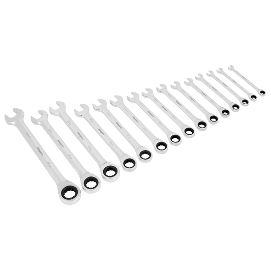 Combination Ratchet Spanner Set 15pc Metric