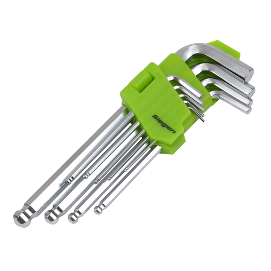 Hex Key Set Ball-End Long 9pc - Metric