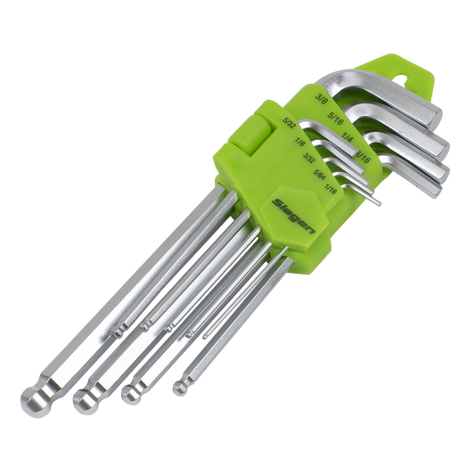 Hex Key Set Long Ball-End 9pc - Imperial