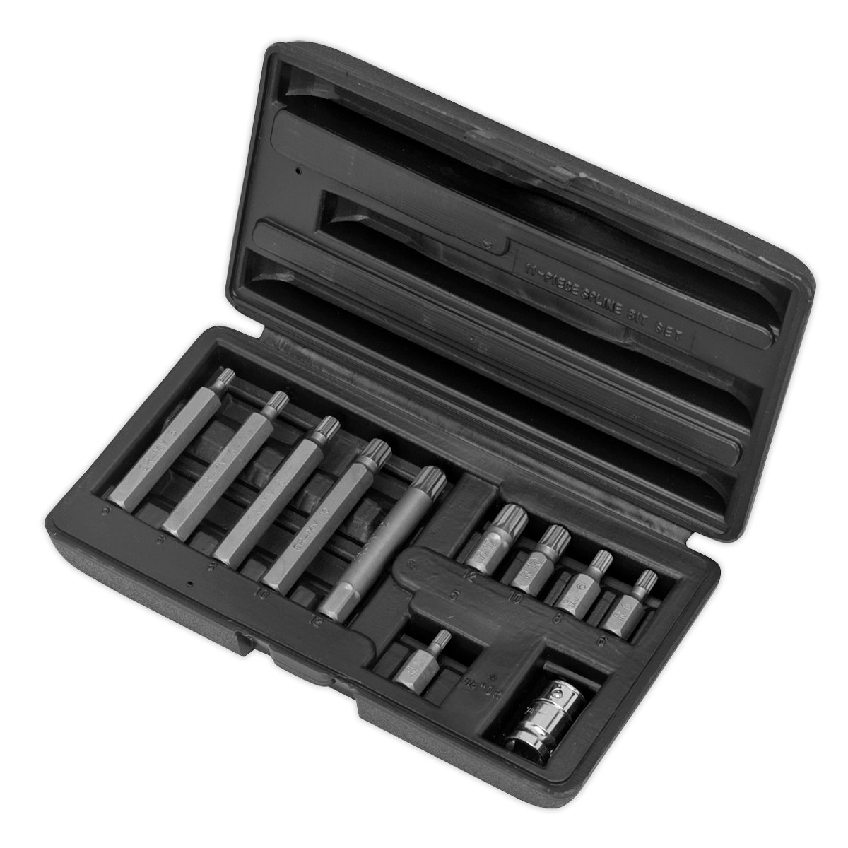 Spline Bit & Holder Set 11pc - 3/8"Sq Drive