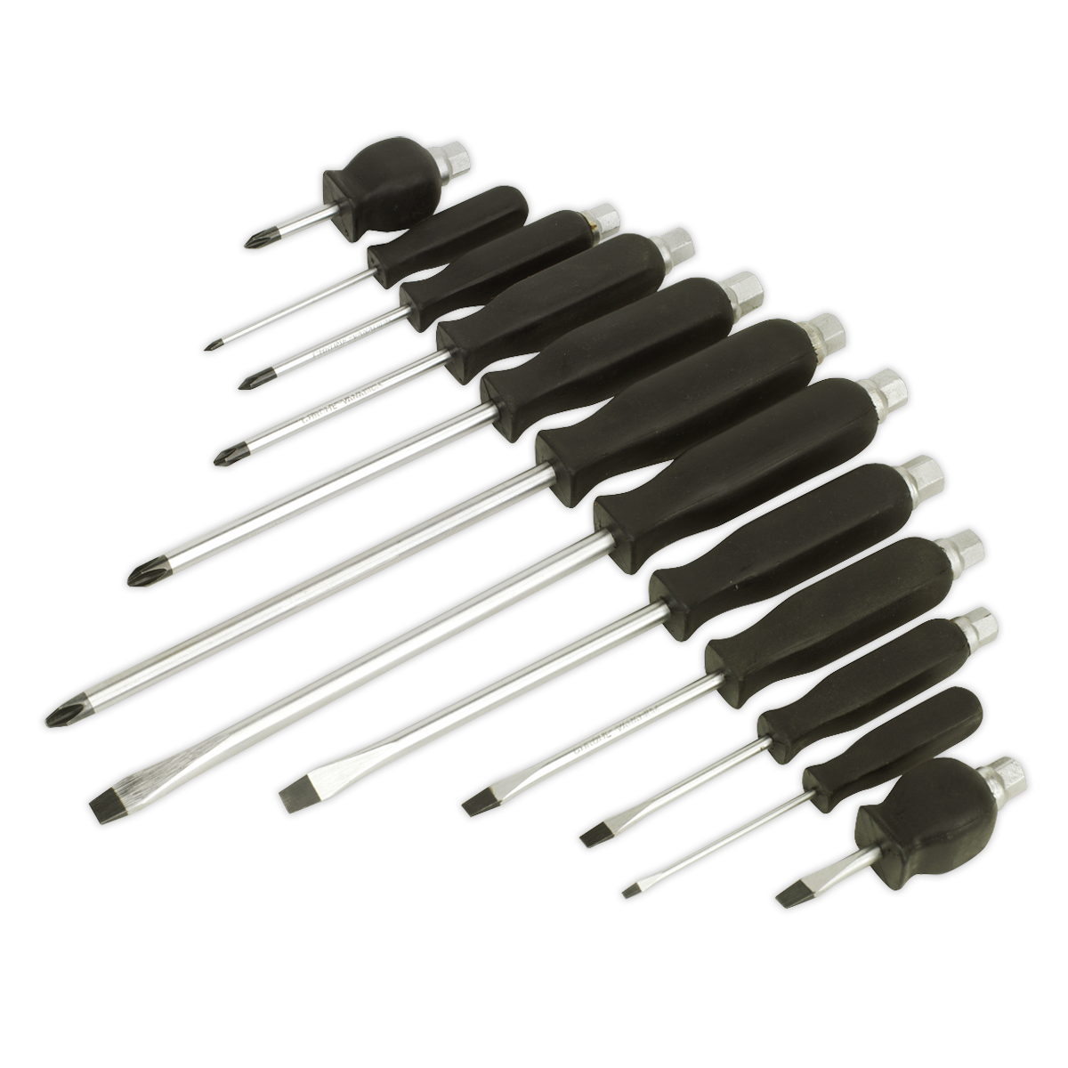 Screwdriver Set 12pc Hammer-Thru