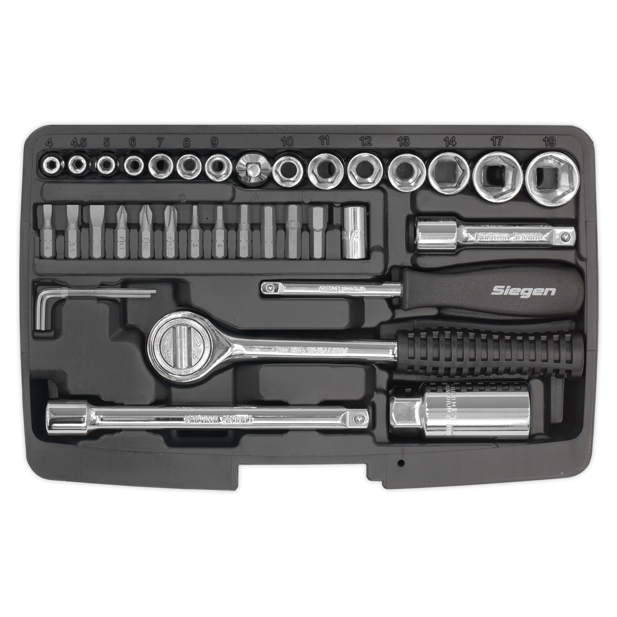 Socket Set 37pc 1/4" & 3/8"Sq Drive 6pt Metric