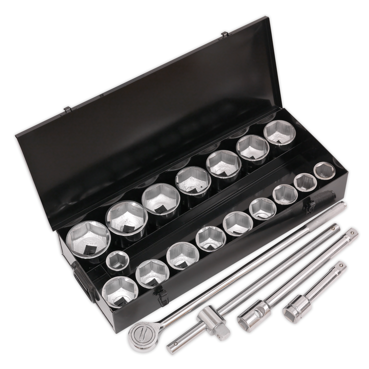 Socket Set 21pc 1"Sq Drive 6pt WallDrive® Metric