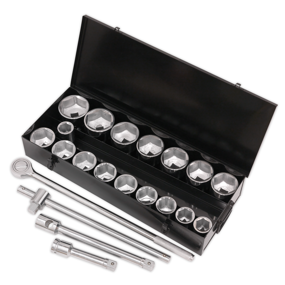 Socket Set 21pc 1"Sq Drive 6pt WallDrive® Metric