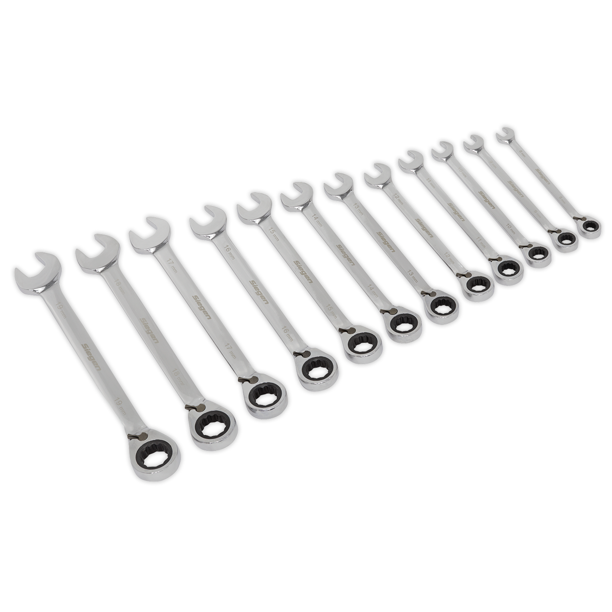 Reversible Ratchet Combination Spanner Set 12pc Metric