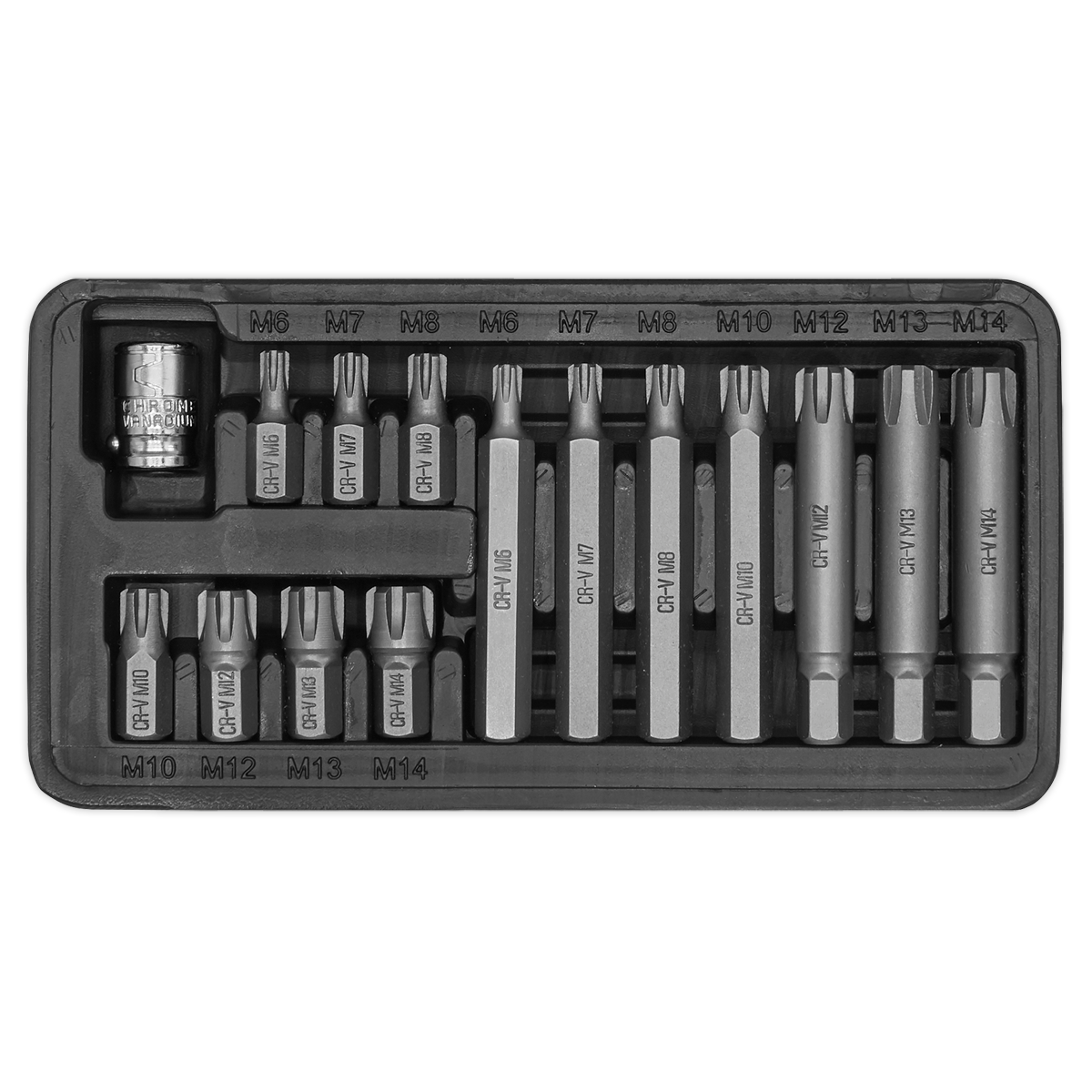 Ribe Bit & Holder Set 15pc - 3/8"Sq Drive