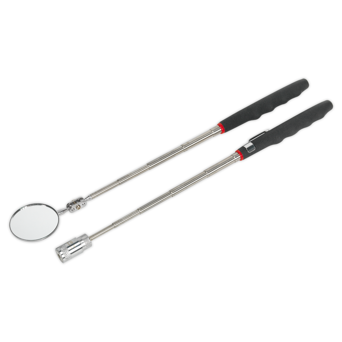 Telescopic Magnetic LED Pick-Up Tool & Inspection Mirror Set 2pc