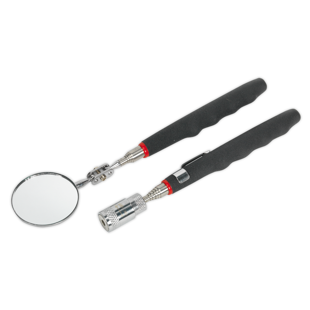 Telescopic Magnetic LED Pick-Up Tool & Inspection Mirror Set 2pc