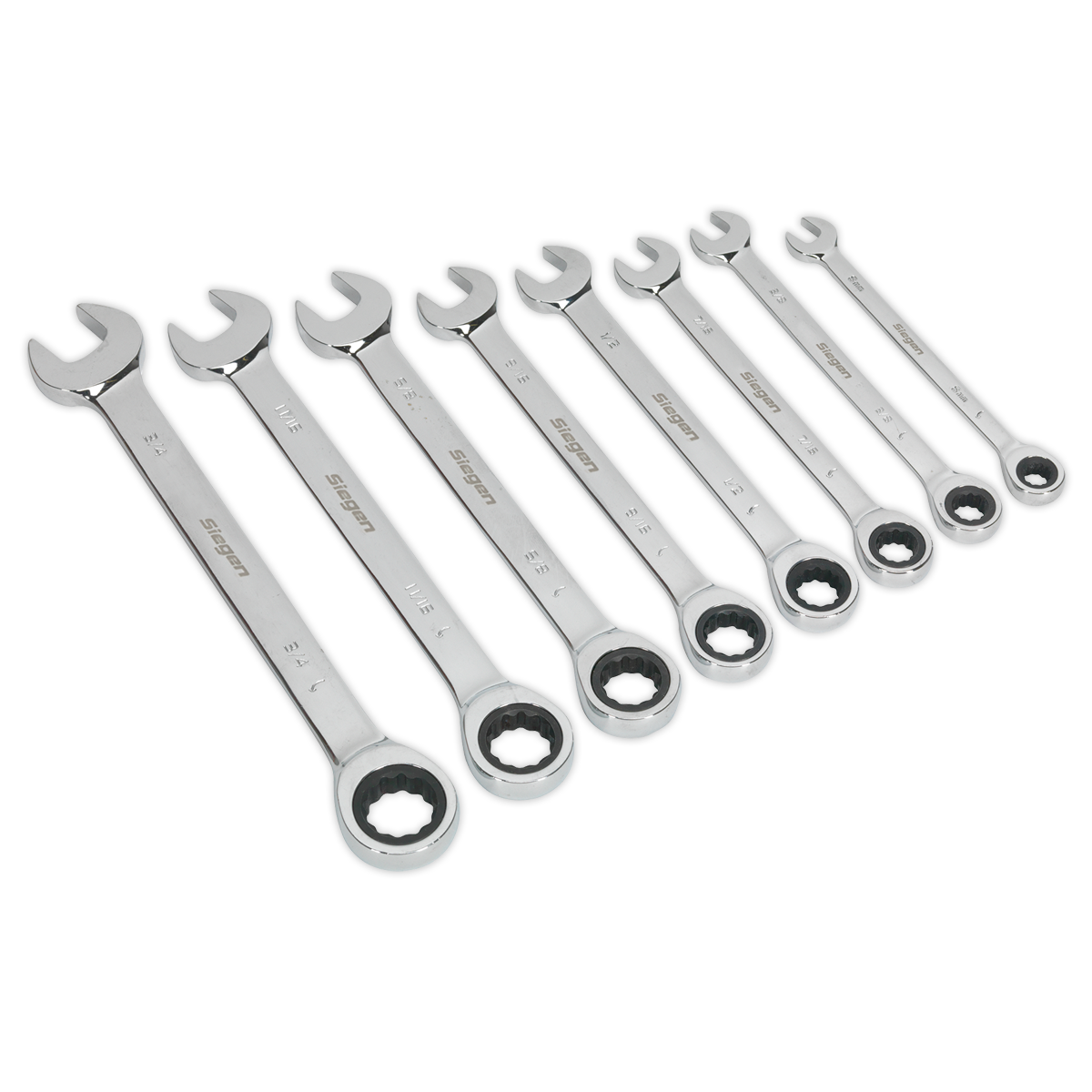 Combination Ratchet Spanner Set 8pc Imperial