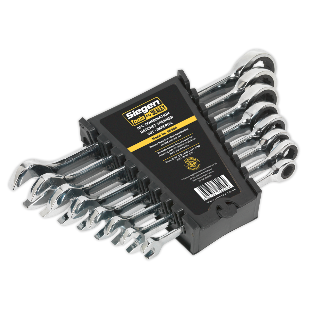 Combination Ratchet Spanner Set 8pc Imperial