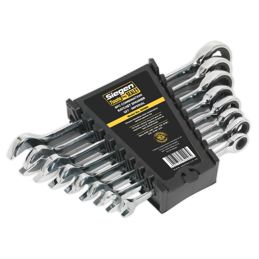 Combination Ratchet Spanner Set 8pc Imperial